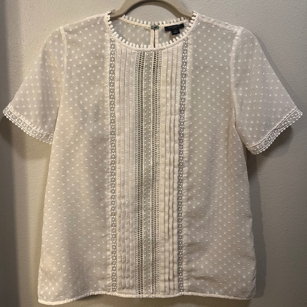 Ann Taylor Petite Off-White Blouse XS